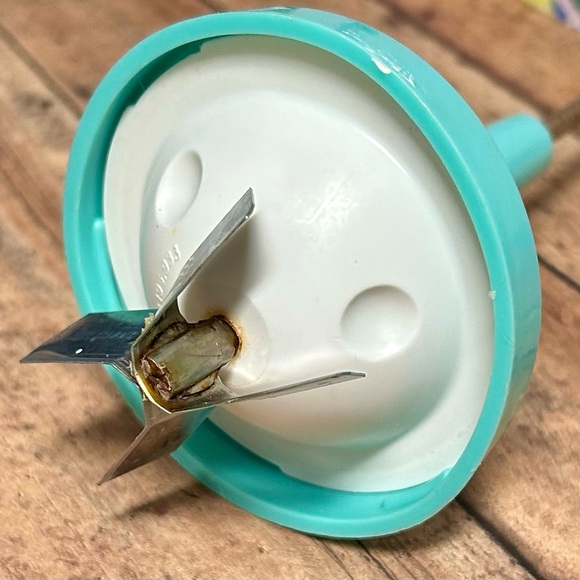 Vintage Food Nut Chopper Turquoise Teal Steel Federal Glass Housewares Manual KC - Picture 4 of 6